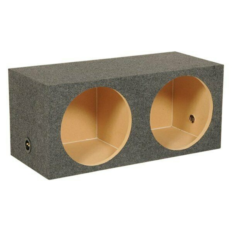 QPower Dual 12″ Carpeted Heavy Duty Sealed Subwoofer Enclosure 1″ MDF HD212