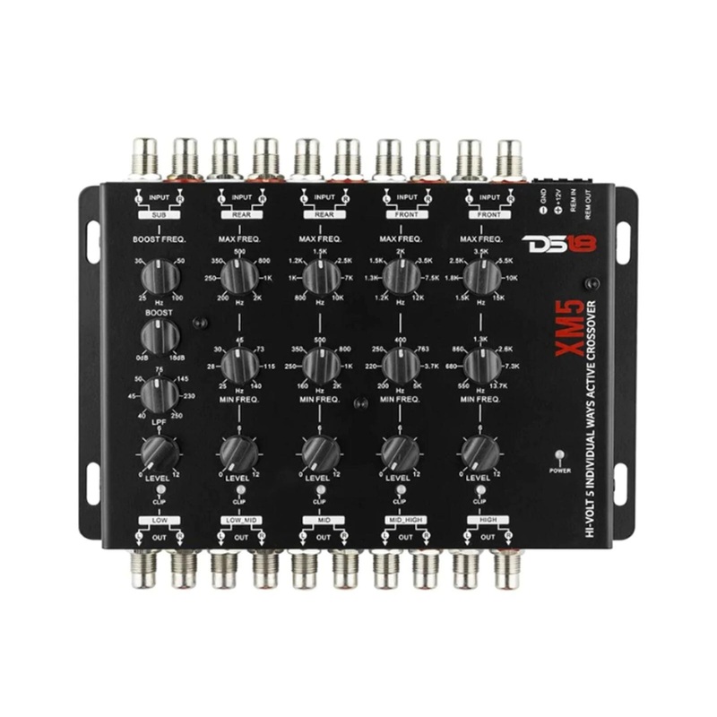 DS18 High Volt 5 Way Active Crossover with Bass Boost XM5