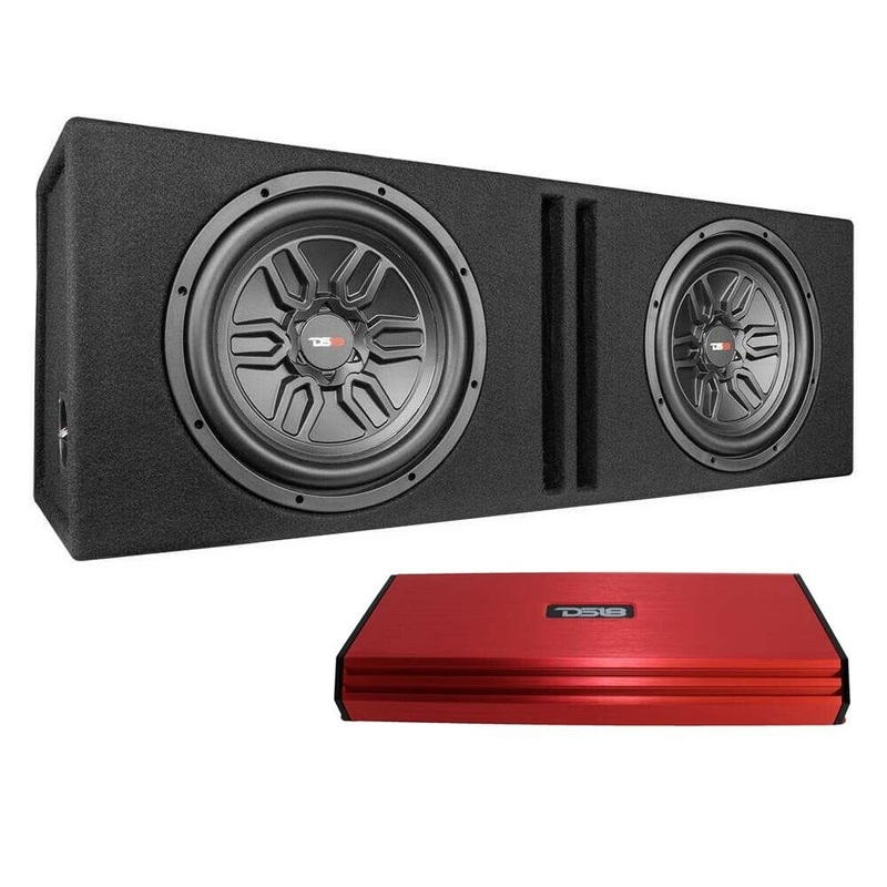 DS18 LSE-212A 12″ 1000W 4 Ohm Dual Loaded Ported Enclosure w/ Amplifier/Amp kit