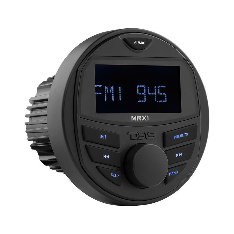 DS18 MRX16SL/BK Multimedia Marine Radio w/ 200W 4-Ohm 2 Way Slim Speaker Package