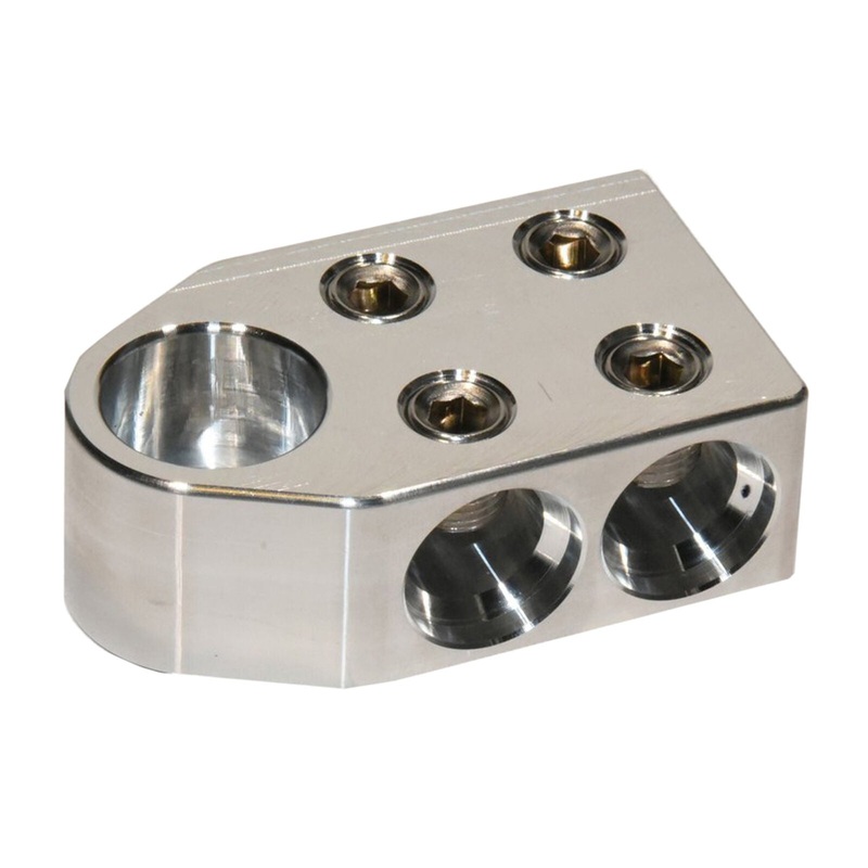 Pair of Jim’s Machineworx 4 Hole 4/0 Bolt Down Set Screw Type Battery Terminal