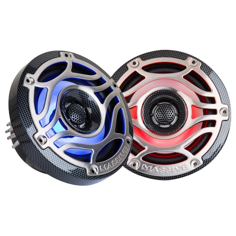 Pair of Massive Audio T65S 6.5″ 320 Watt 4 Ohm 2-Way Marine Coaxial Speakers