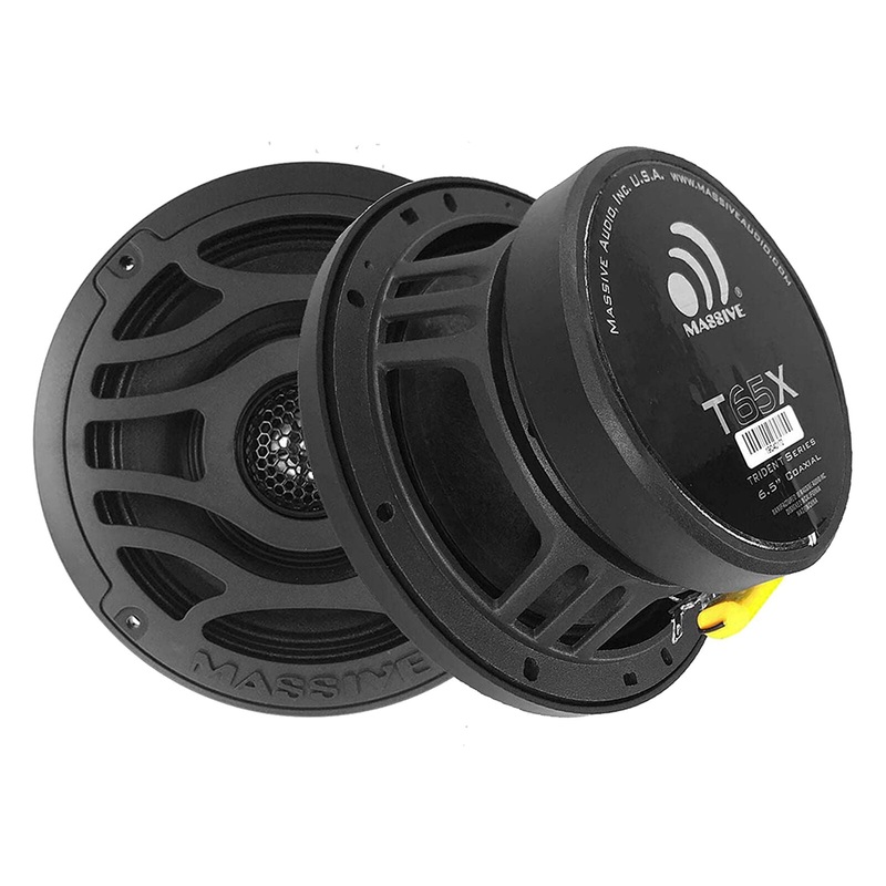 Pair of Massive Audio T65X 6.5″ 480 Watt 4 Ohm 2-Way Marine Coaxial Speakers