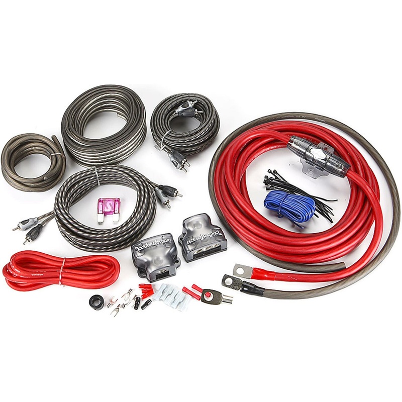 Rockford Fosgate RFK4D 4 Gauge PC-OFC Complete Dual Amplifier Install Kit