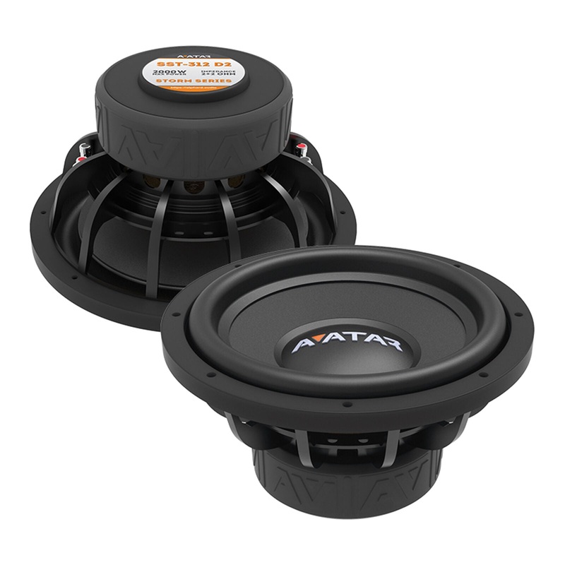 Avatar 12″ 2000 Watt Subwoofer 3″ Voice Coil Dual 2-Ohm Black SST-312 D2