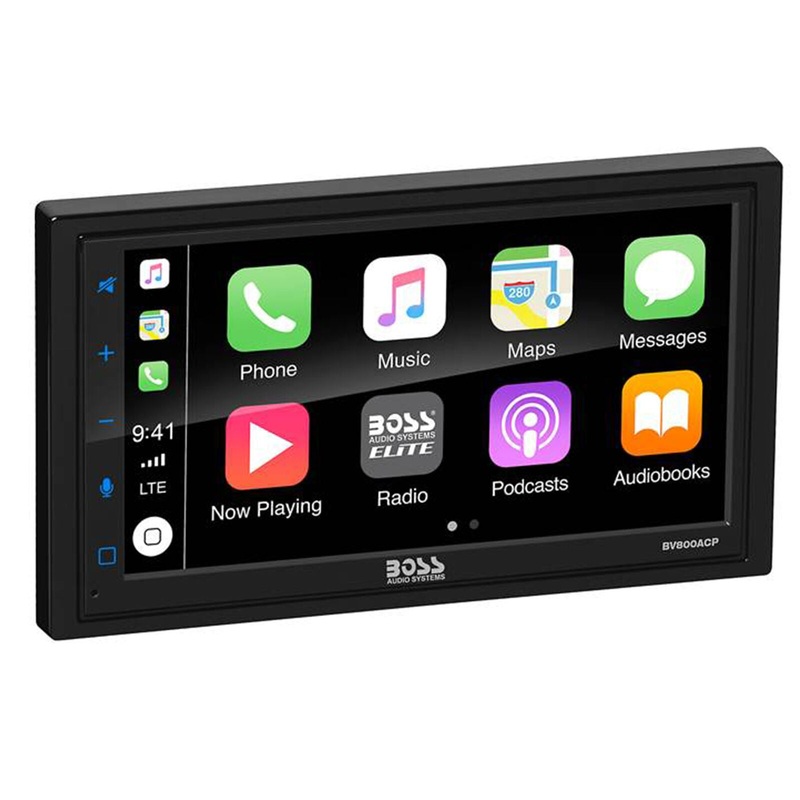 BOSS 6.75″ Touchscreen Radio w/Apple CarPlay/Android Auto and Bluetooth BV800ACP