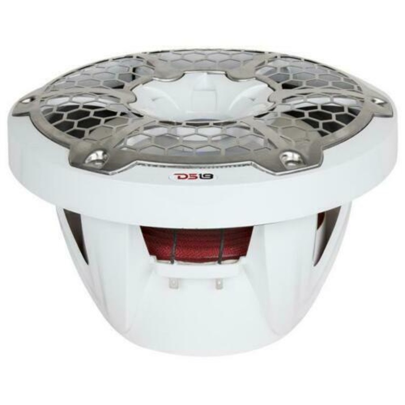 DS18 Hydro 10″ White Marine Subwoofer Powersports 600W 4 Ohm RGB LED NXL10SUB