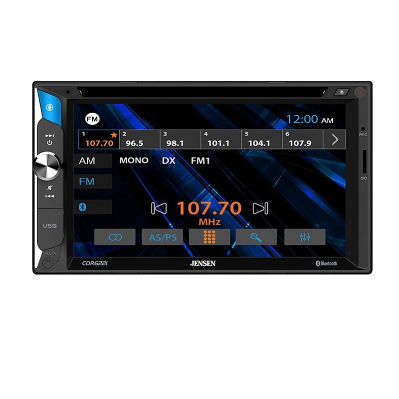 Jensen 6.2″ 200 W Touchscreen 2 DIN AM/FM Bluetooth Multimedia DVD/CD Receiver