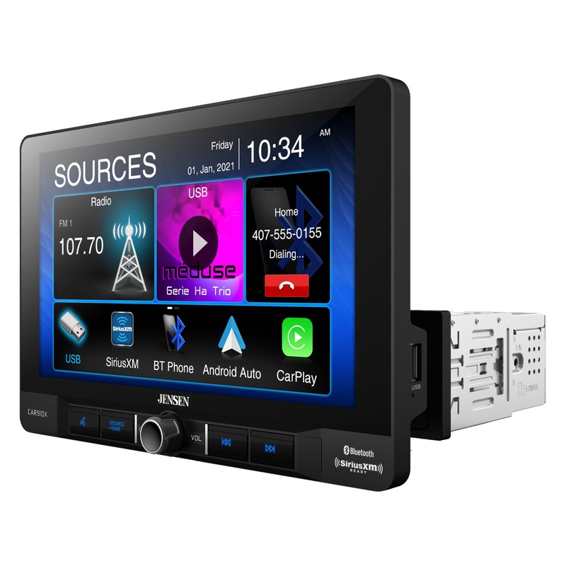 Jensen 9″ Touchscreen Bluetooth 1 DIN Radio w/ Apple CarPlay & Android Auto
