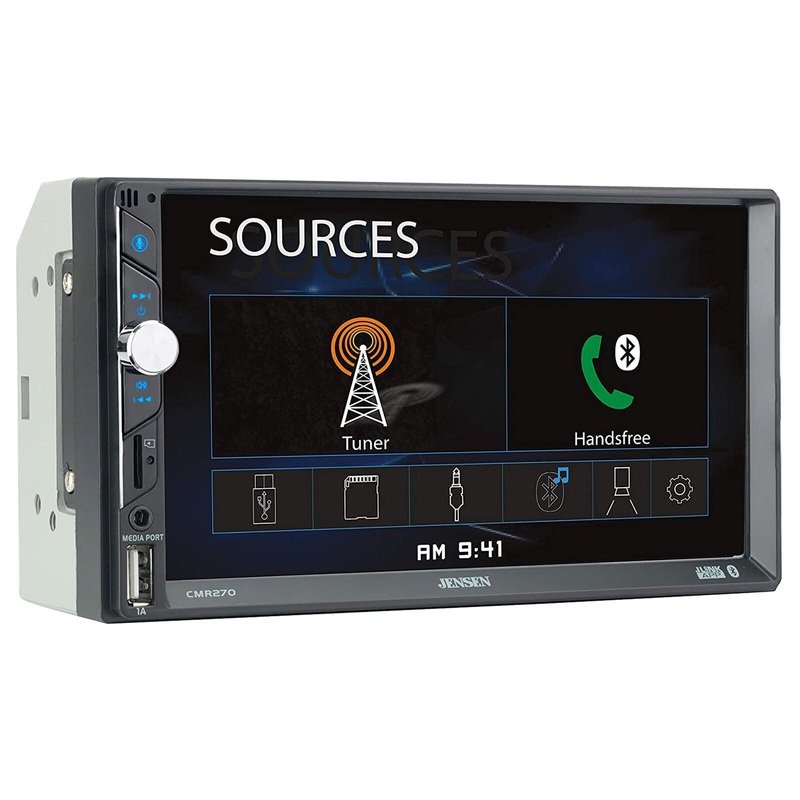 Jensen CMR2720 7″ Touchscreen Bluetooth 2 Din Mechless Multimedia Receiver