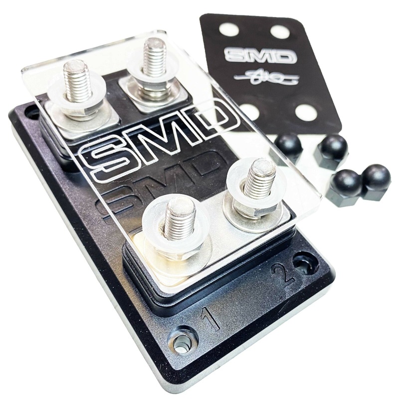 Meade Designs Heavy Duty Industrial ANL Double Fuse Block W/ Matte Black Plate