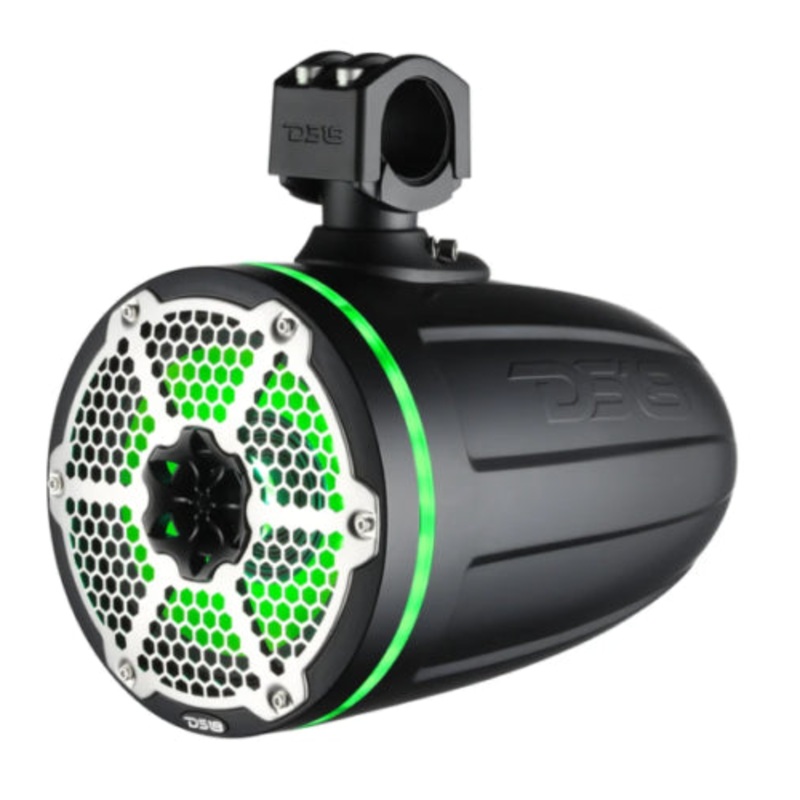 Pair of DS18 Hydro NXL-X8TPNEO/BK 8″ 1100W 4 Ohm RGB LED Marine Tower Speaker