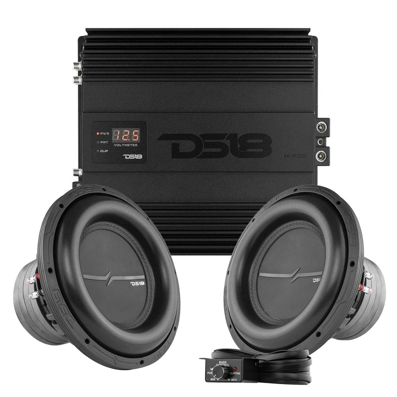 Pair of DS18 ZXI12.4D 12″ 4000W Dual 4 Ohm Subwoofer & H-KO2 Monoblock Amplifier
