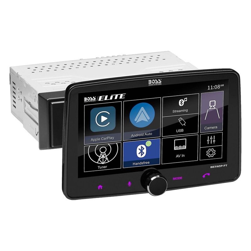BOSS 7″ Touchscreen 1-Din Bluetooth Radio with Apple CarPlay & Android Auto