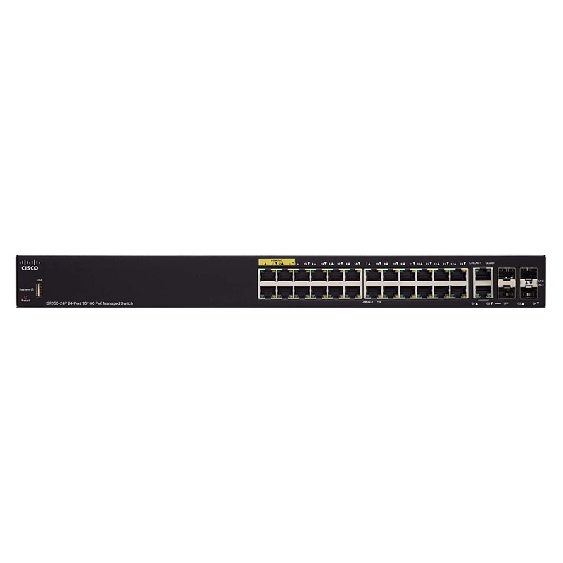 Cisco 24-Port 10 100 Rack Mountable Managed Switch 3 Layer Supported SF350-24