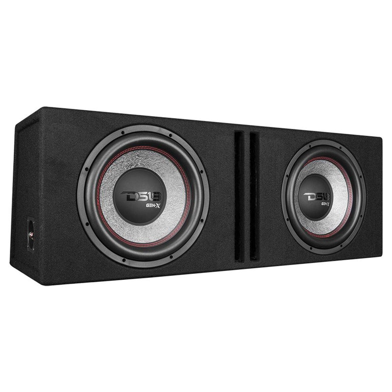 DS18 1800W 2+2 Ohm Loaded Enclosure 2x GEN-X124D 12″ Subwoofers In a Ported Box