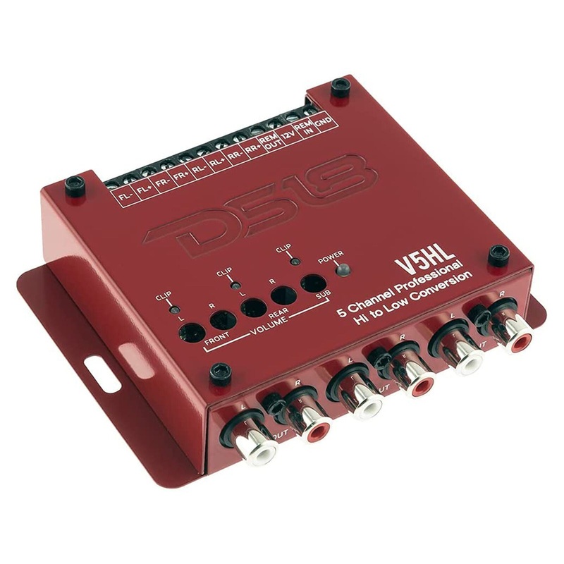DS18 Car Audio 12 Volt 5 Channel Hi/Lo Converter with Remote Trigger Output V5HL