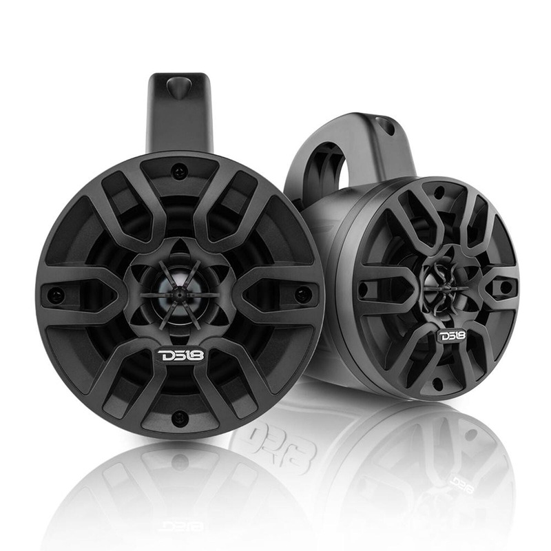 DS18 HYDRO 4″ 300 Watts 4 Ohm 2 Way Black Wakeboard Pod Tower Speakers Pair
