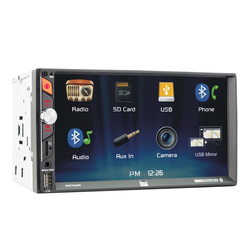 Dual 7″ 2-Din Touchscreen LCD USB Screen Mirroring Bluetooth Multimedia Radio