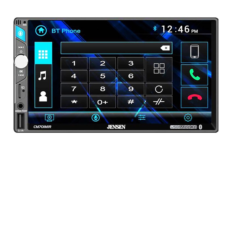 Jensen 7″ 2-Din Touchscreen LCD USB Screen Mirroring Bluetooth Multimedia Radio