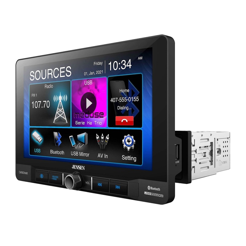Jensen 9″ 1-Din Touchscreen LCD USB Screen Mirroring Bluetooth Multimedia Radio
