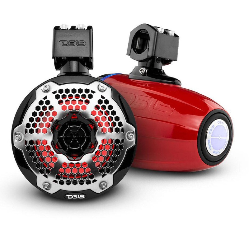 Pair of DS18 Hydro NXL-X10TPNEO/RD 10″ 900W 4 Ohm RGB LED Marine Tower Speakers