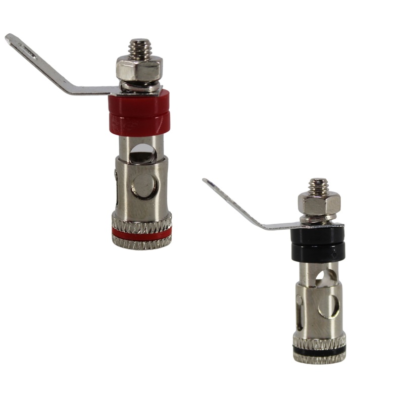 12 Gauge Brass/Nickel Plated Neg/Pos (Black/Red) Speaker Push Terminals