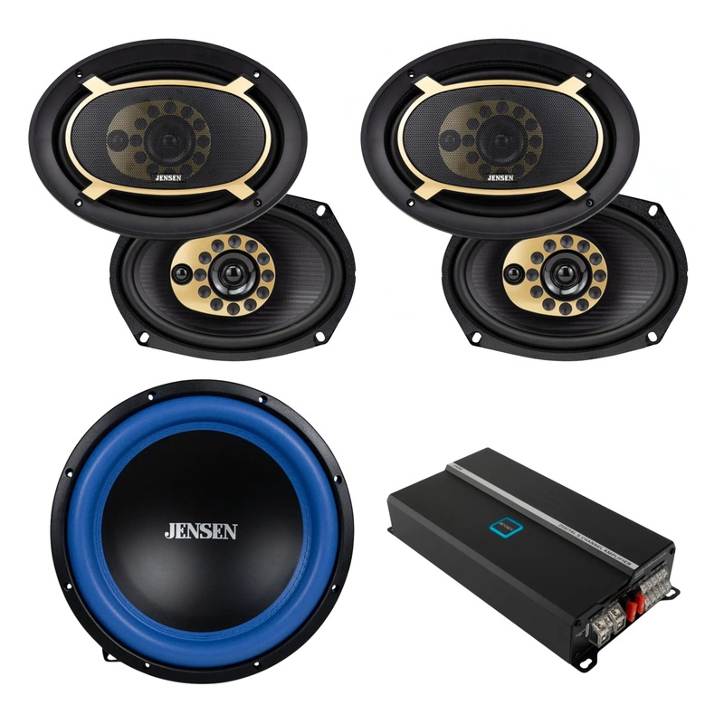 12 Subwoofer & 2 Pairs of 6″x 9″ JS69T Speakers w/ 815W 5-Channel RGB Amplifier