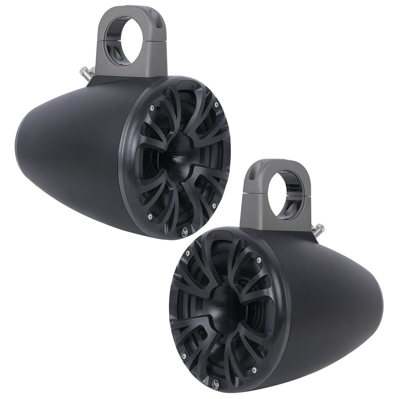 AudioPipe Pair of Black 8″ 125 W RMS  4-Ohm Weatherproof Marine Tower Speakers