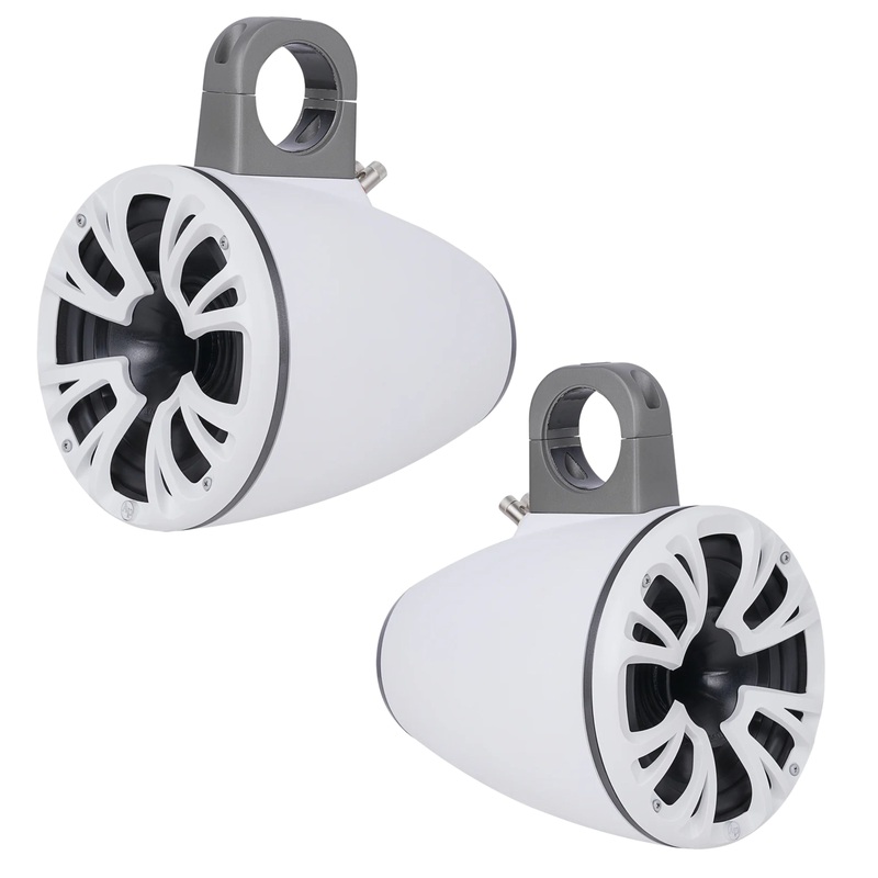 AudioPipe Pair of White 8″ 125 W RMS 4-Ohm Weatherproof Marine Tower Speakers