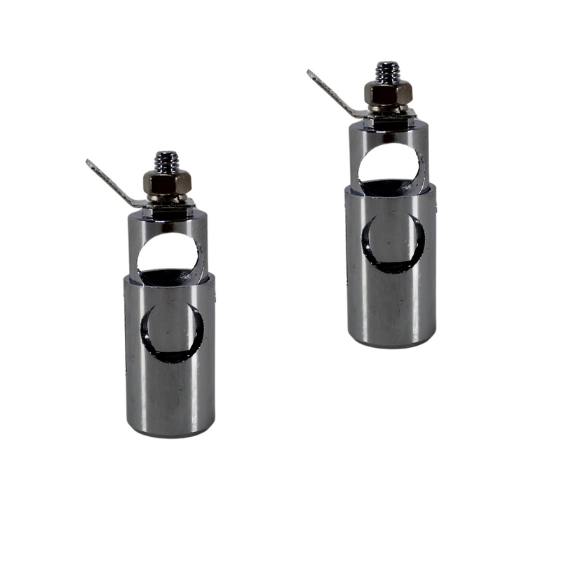 Big Jeff Audio Pair of 4 Gauge Brass/Nickel Plated Speaker Push Terminals