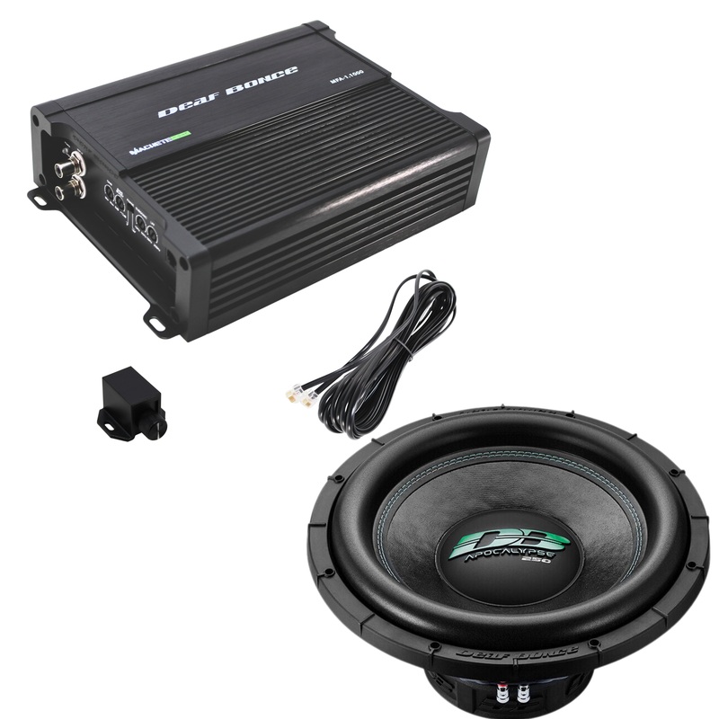 Deaf Bonce 15″ 1KW RMS 1 Ohm Subwoofer + 1KW RMS 1-ohm Class Monoblock Amplifier