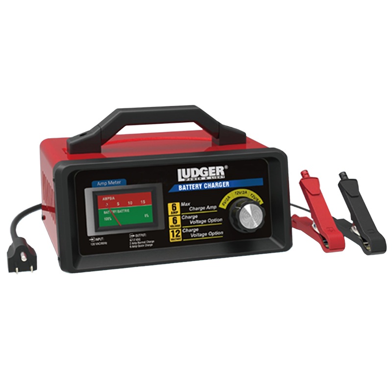 Heavy Duty 12 Volt 2 Amp / 6 Amp Regular and AGM Battery Charger