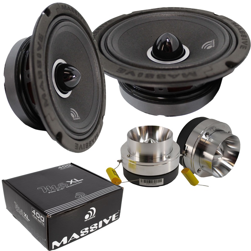 Massive Audio 6.5″ Loud Speakers 800W Super 1″ Titanium Bullet Tweeters