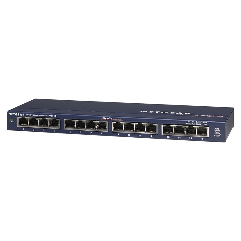 NETGEAR – 16-Port 10/100/1000 Mbps Gigabit Unmanaged Switch – Blue
