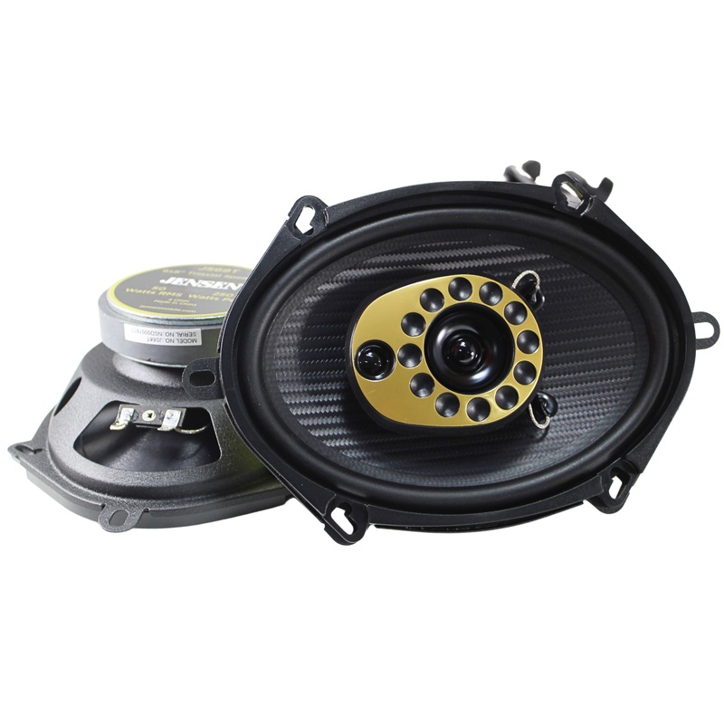 Pair of 5″x7″ / 6″x8″ Full Range 50 Watt RMS 4-Ohm Jensen JS68T  3-Way Speakers