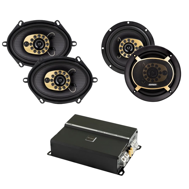Pair of 6″x8″ JS68T Speakers & Pair of 6.5″ JS65T Speakers w/ RGB 4-Channel Amp
