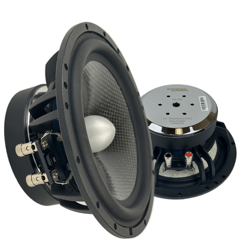 Resilient Sounds Pair of 6.5″ Carbon Fiber 75 Watt RMS 4 Ohm Midrange Loudspeakers