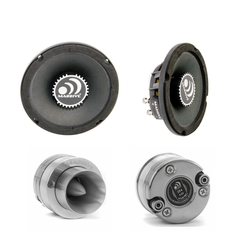 4x Massive CT4 1″ 480W 4Ohm Bullet Tweeters + 4x 6.5″ Shallow Midrange Speakers