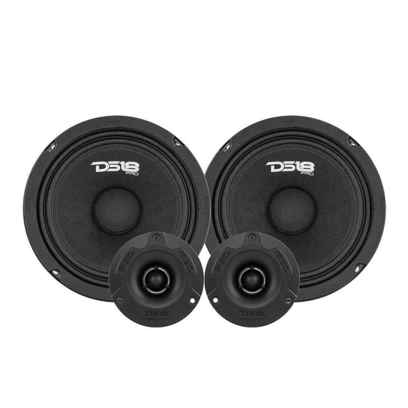 DS18 PRO-GM6.4PK 6.5″ 1200W 4 Ohm Midrange Loudspeaker & Bullet Tweeter Package