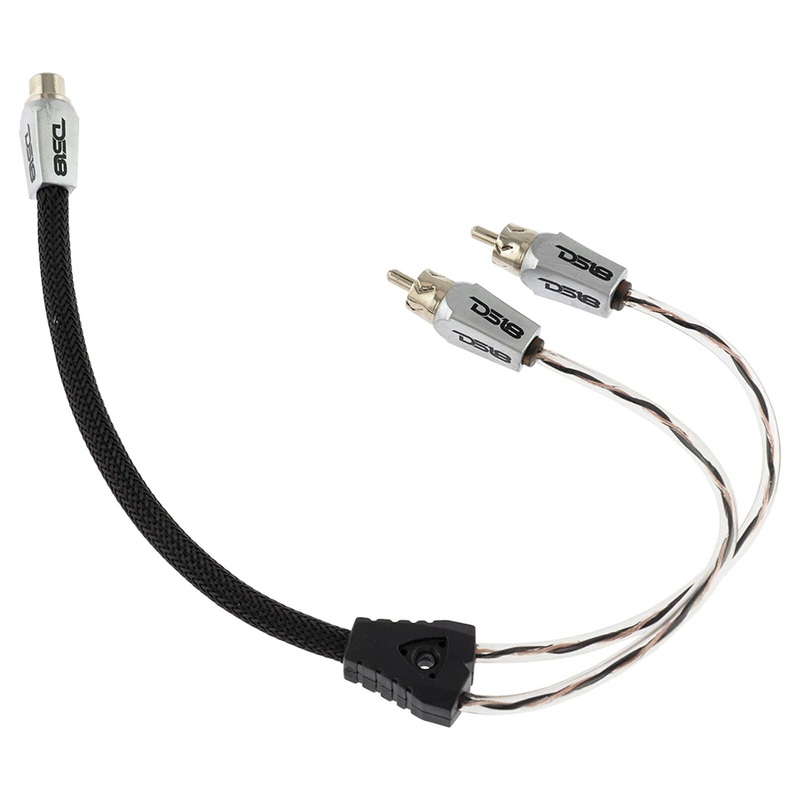DS18 RCA Audio Y Adapter 1 Female 2 Male Jack Splitters Red+Black 2 Pk HQRCA1F2M