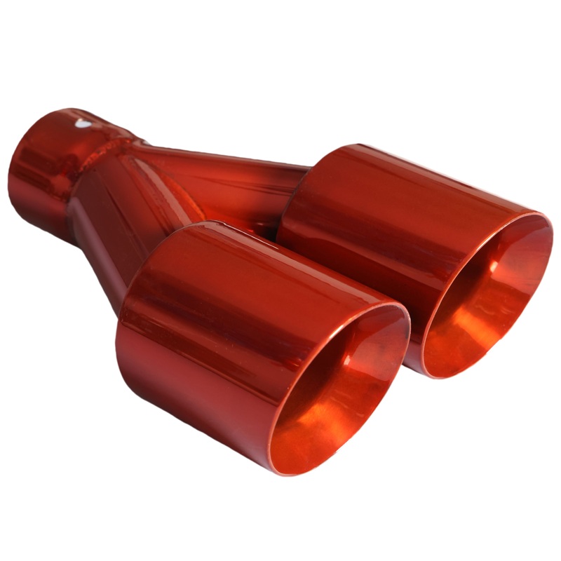 Mach-Speed Universal Exhaust Tip Slant Cut Double Wall Powder Orange ET-025OJ
