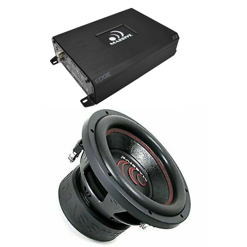 Massive Audio 12″ 1400W Dual 2 Ohm Sub + E2 Mono 1600W 1 Ohm Stable Amplifier
