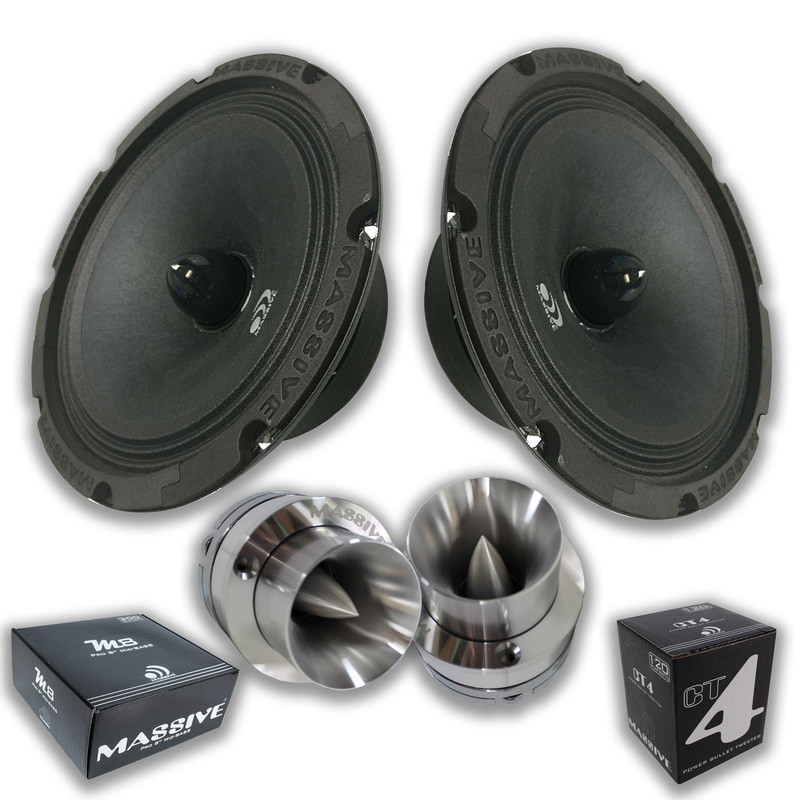 Massive Car Audio 8 Loud Speakers 800W 8 Ohm With 2x Super 1 Bullet Tweeters
