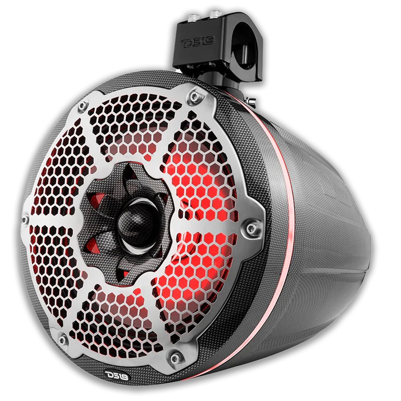 10″ Marine Wakeboard Tower Speakers 900W Bass Enhancer RBG LED DS18 CF-X10TPNEO