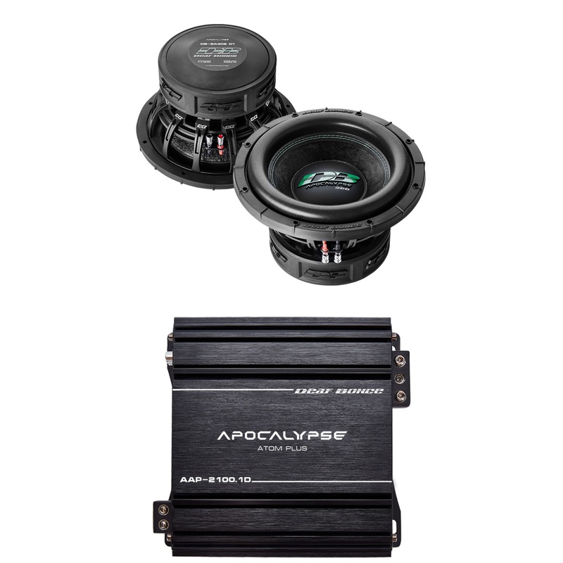 Deaf Bonce Car Audio 12″ 2 Ohm Subwoofer SA302-D2 & Monoblock Amplifier Package