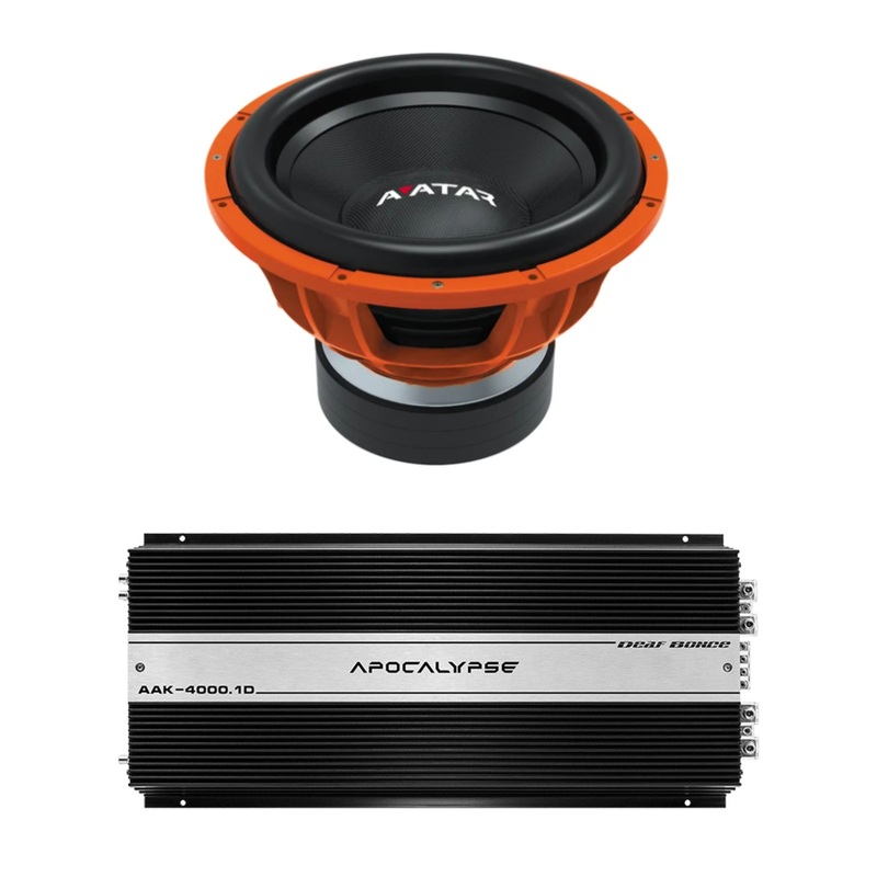 Deaf Bonce Car Audio 15″ 2Ohm Avatar Subwoofer STU-1546-D2&Monoblock Amp Package