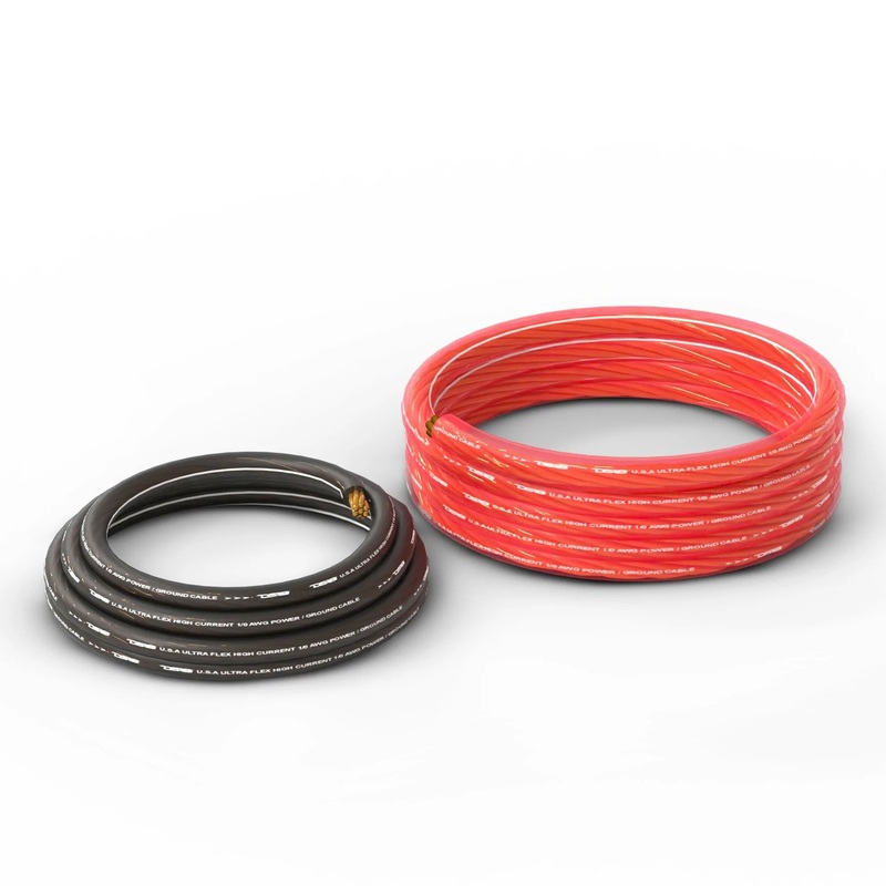 DS18 Ultra Flex 1/0GA Pre-cut CCA Power & Ground Cable/Wire 5FT Black & 20FT Red