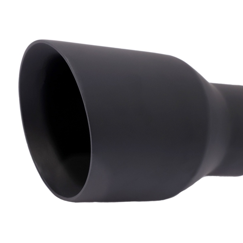 Mach-Speed Single Round Double Wall Slant Cut Matte Black Exhaust Tip T263SBK