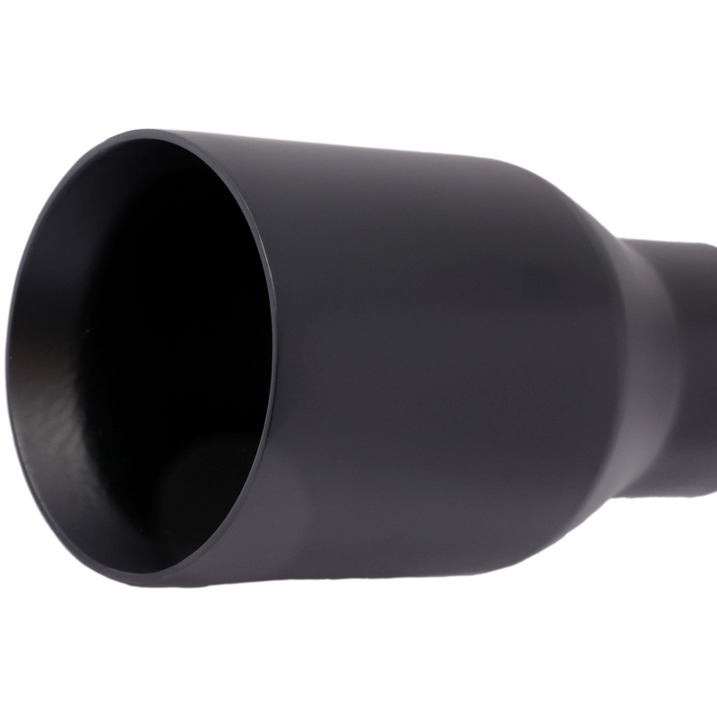Mach-Speed Single Round Double Wall Straight Cut Matte Black Exhaust Tip T2631SBK